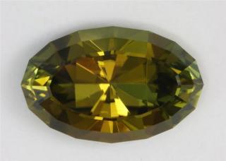 Olive green oval tourmaline