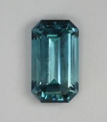 Great Namibian Blue in a Modest Emerald Cut