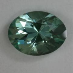 Pale green on the blue side oval