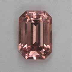 Smaller Bright Crisp Peach Pink Emerald Cut.