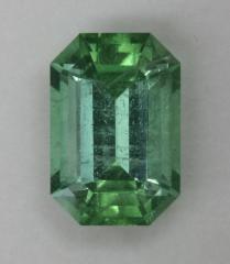 Included, bright, blue green to apple green emerald cut, cuprian.