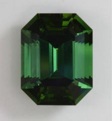 Great classic green tourmaline, emerald cut