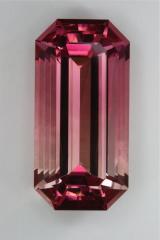 large pink tourmaline with different tone levels.