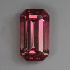 Pink to pale pink end to end emerald cut