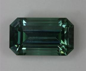 Green Emerald Cut with open ends