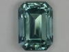 Nice blue with touch of green emerald cut