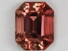This peach pink tourmaline is a beautiful gemstone, emerald cut