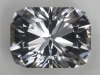A colorless Barion Cushion Cut with shadows of gray.