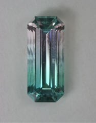 Great tricolor, blue green, colorless, pink, emerald cut from Afghanistan  #70