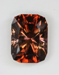 A fine mixing of pastel brown and orange brown in a Barion cushion cut.  #84