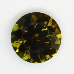 Medium dark toned olive green with lighter flash round.  #87