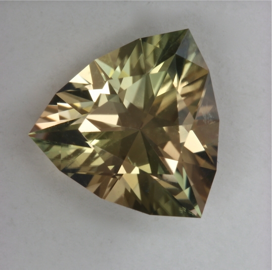 A lightly toned cool yellow shield cut.  #159