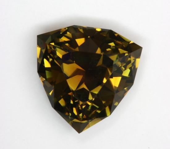 Substanial bronze to olive green shield cut.  #198